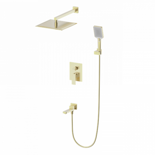 Душевая система встраиваемая WONZON & WOGHAND CUBE 2.0, Брашированное золото (WW-88087068-BG)
