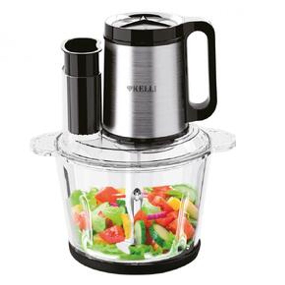 Измельчитель (чоппер) KELLI KL-5220, 3 скорости, двойной нож с 4-мя лезвиями, чаша 2,8 л мощность 1500 Вт Измельчитель (чоппер) KELLI KL-5220, 3 скорости, двойной нож с 4-мя лезвиями, чаша 2,8 л мощность 1500 Вт