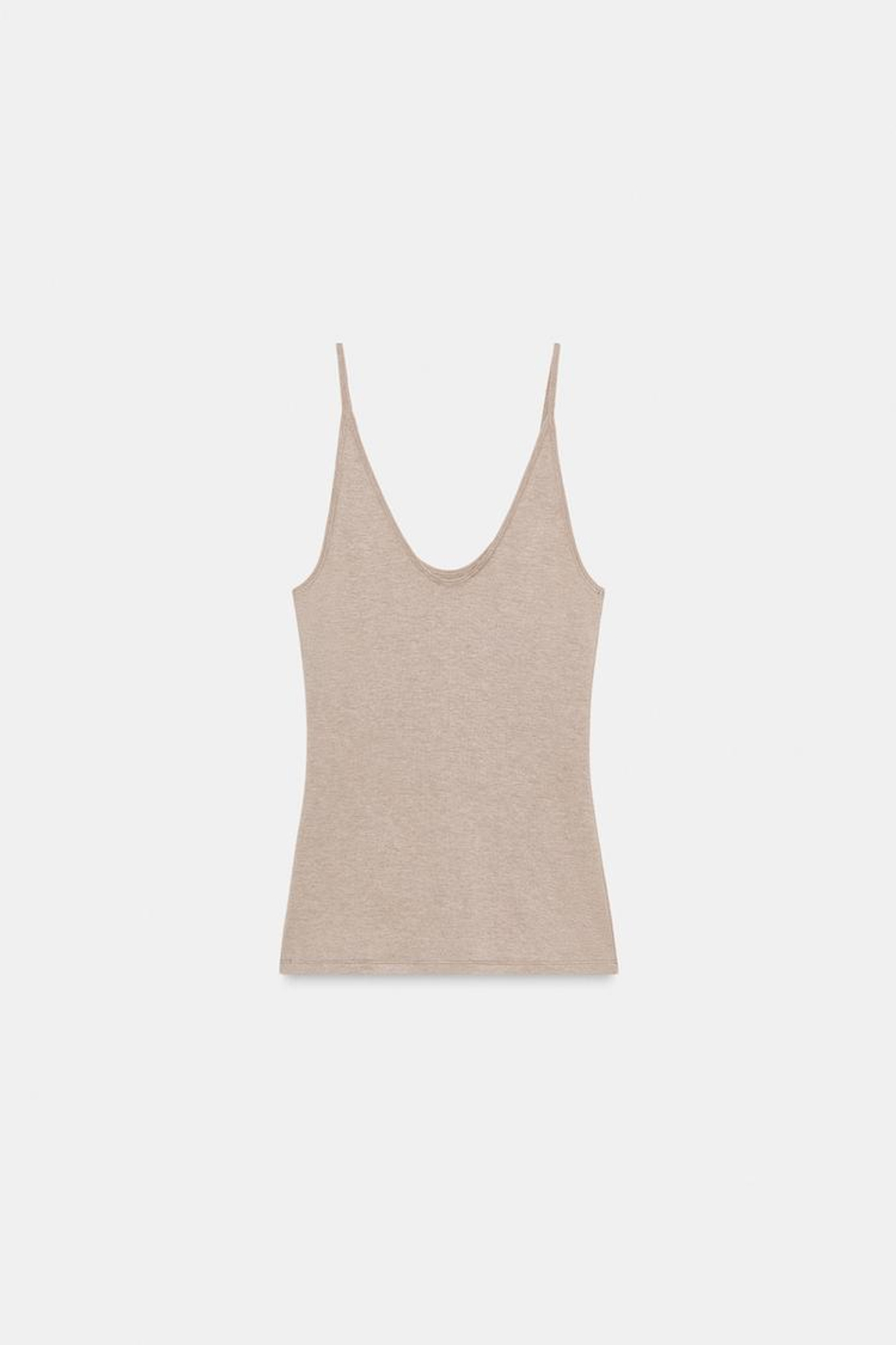 ZARA ТОП НА БРЕТЕЛЯХ, РЫЖЕВАТО-КОРИЧНЕВЫЙ МЕЛАНЖ