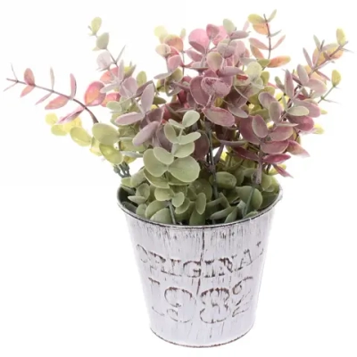 Искусственный цветок в кашпо белый