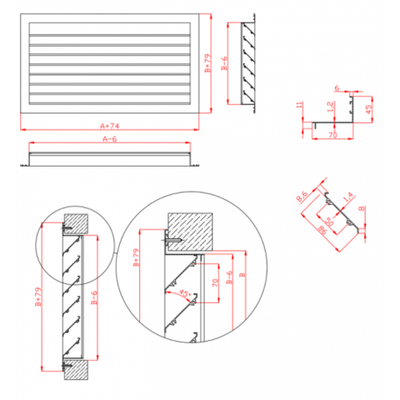 Анодированная наружная вентиляционная решетка алюминиевая Н7-АН