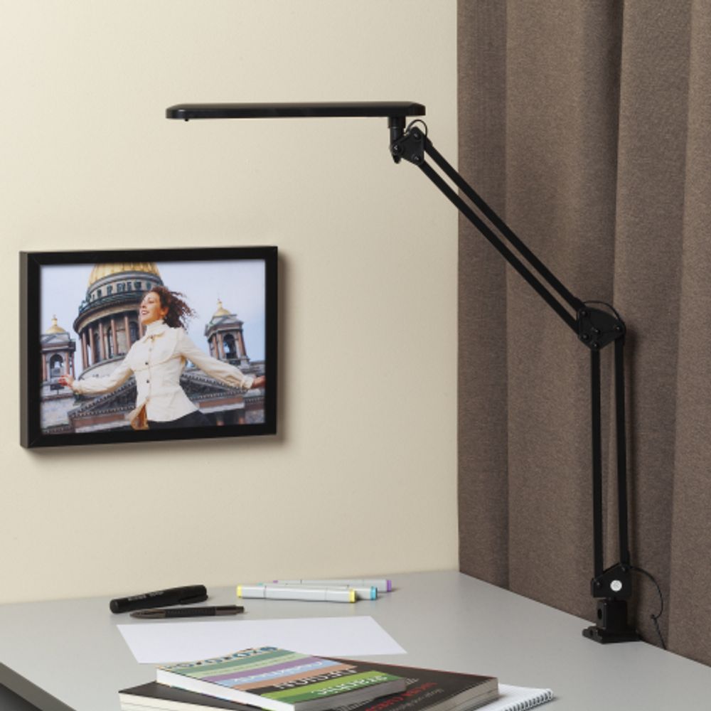 Настольный светильник ЭРА NLED-441-7W-BK светодиодный на струбцине черный | Светодиодные настольные лампы