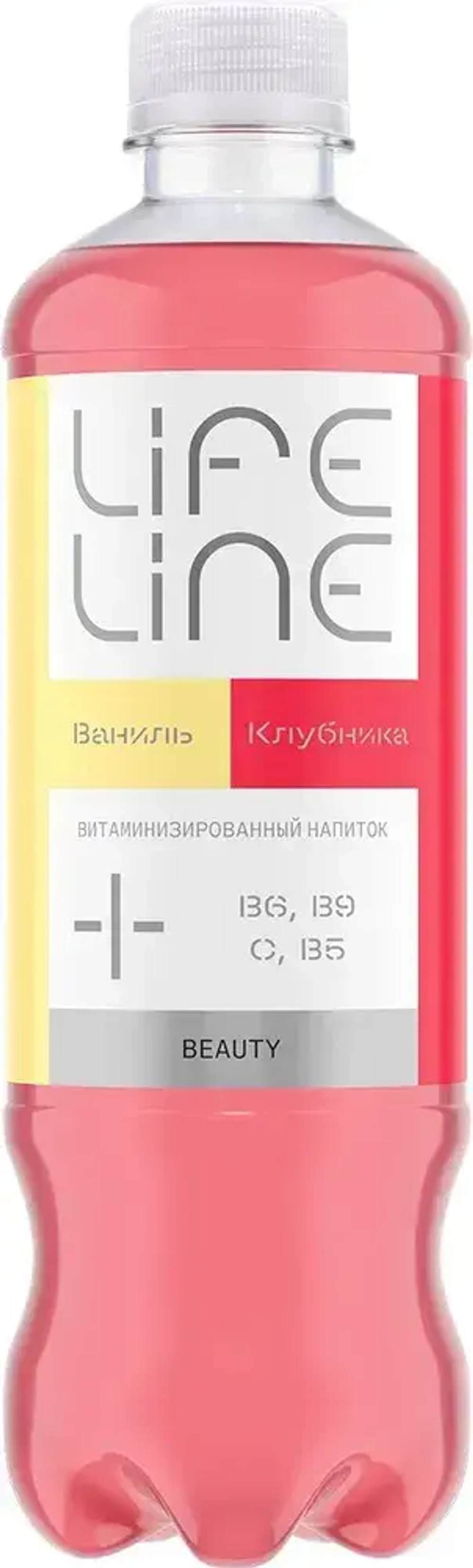 Напиток LifeLine с витаминами, Beauty, клубника и ваниль, без газа, 0,5 л