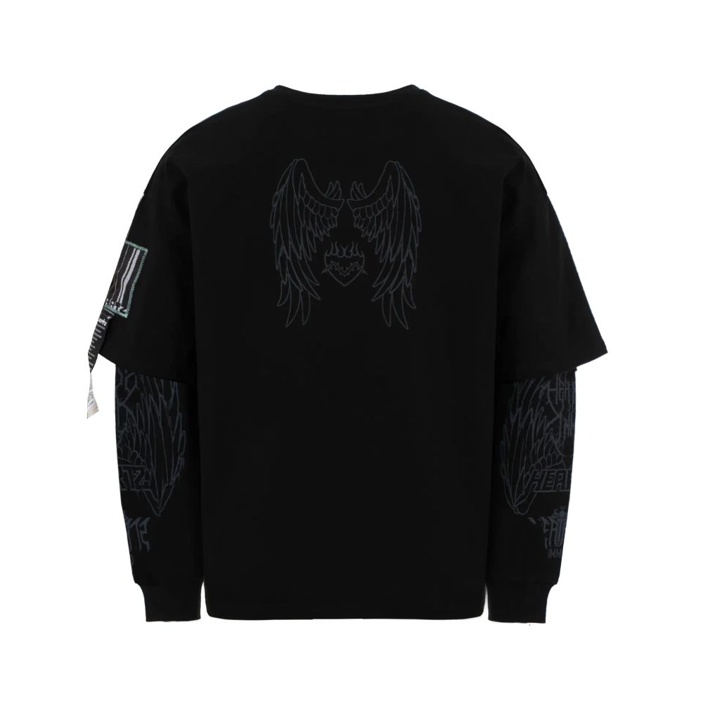 Лонгслив Heartz Courage & Fortitude Layered Kimono Blackout