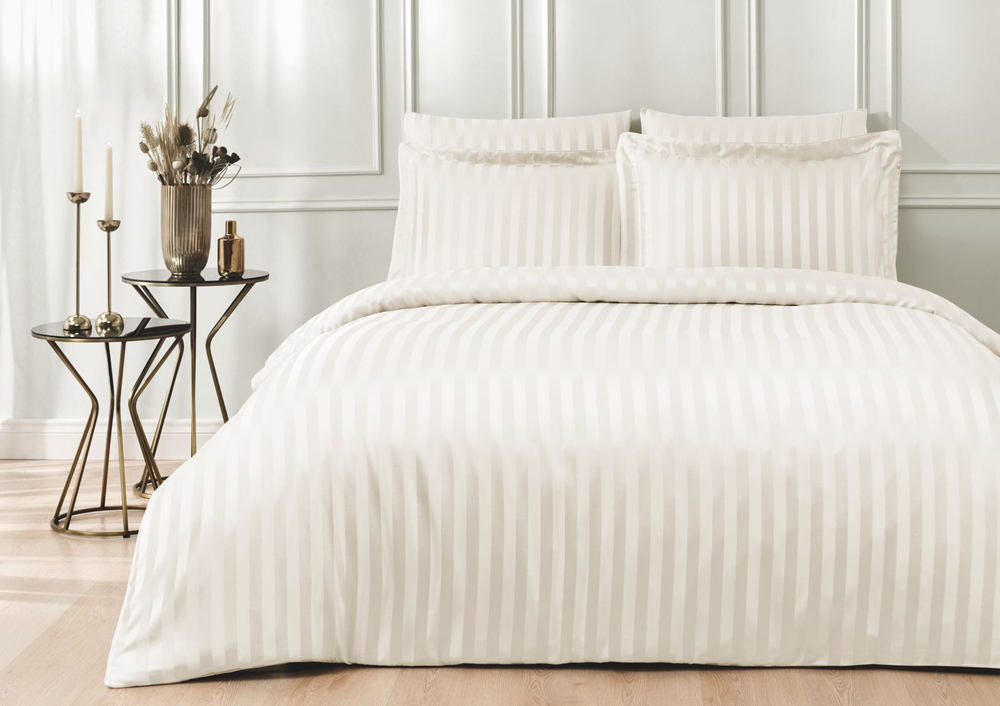 Постельное белье 2 спальное евро Tivolyo Home Lines кремовое