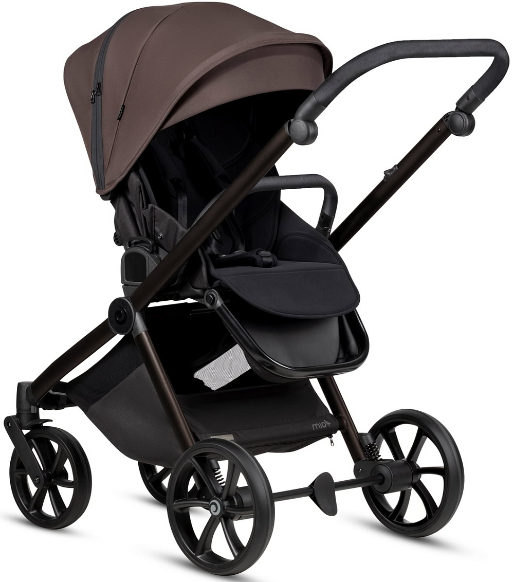 Детская коляска Tutis Mio 3 Plus Essential New 4 в 1 с автокреслом Elo Lux EduSky Black и базой 1622024 Coffee Brown