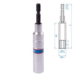 KING TONY (76C1111M) Головка для шуруповерта шестигранная 1/4", 11 мм, L = 110 мм