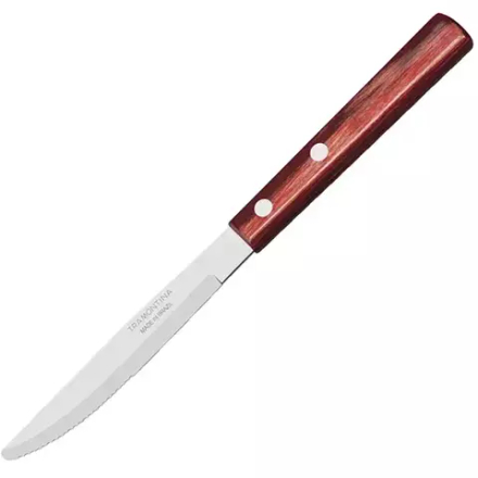 Нож столовый с дерев.ручкой[3шт] сталь нерж. ,L=200/105,B=10мм металлич