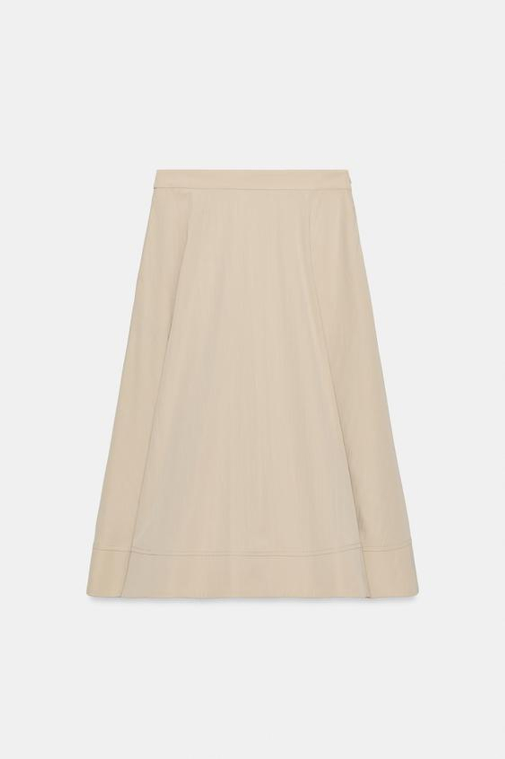 ZARA ЮБКА МИДИ-КЛЕШ — ZW COLLECTION, БЕЖЕВЫЙ
