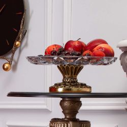 Фруктовница Классика Бронза с чашей из стекла