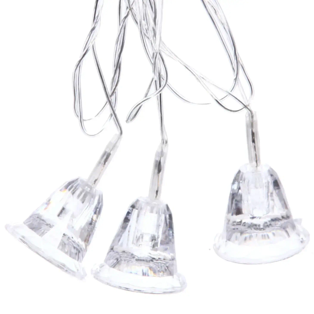 Гирлянда для дома 4,0 м 20 ламп LED с насадками КОЛОКОЛЬЧИК, прозрач.пров., авторежим.,IP-20 RG/RB (возможность соединения)