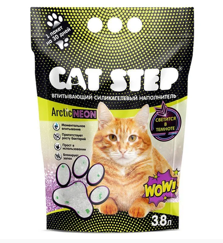 CAT STEP Arctic Neon Наполнитель силикагелевый 3,8 л