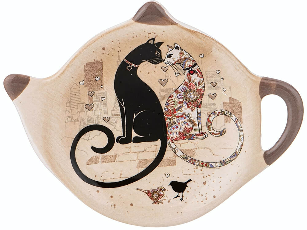 Подставка под чайные пакетики "Парижские коты"