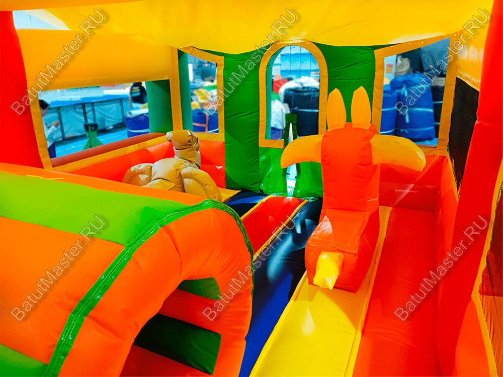 Коммерческий надувной батут "Законы джунглей", без горки