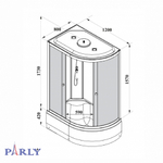 Душевая кабина PARLY EC1221L (120х80х215)