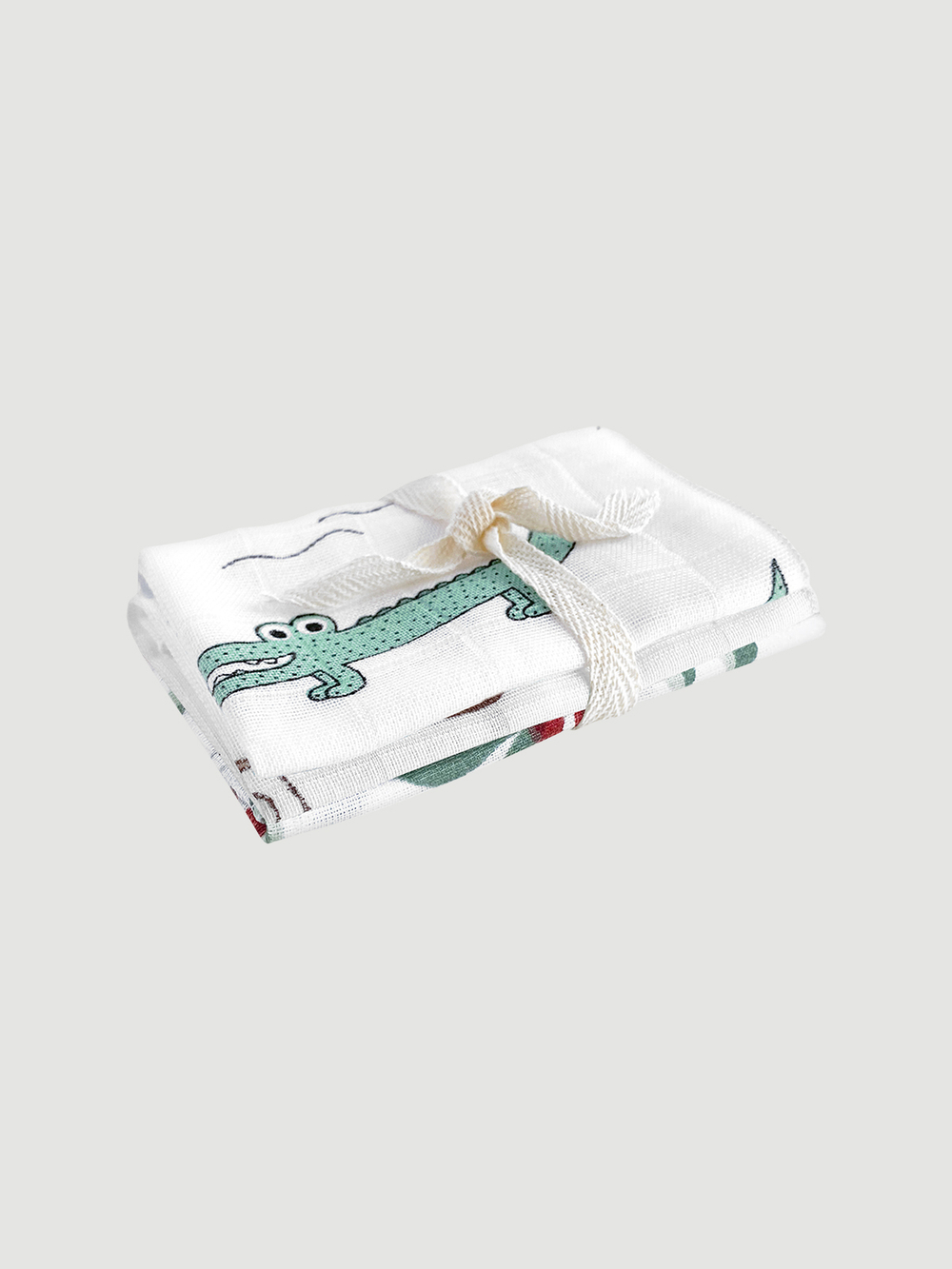 Сет из 3х муслиновых салфеток Mjölk Кокосы/Крокодилы/Брусника