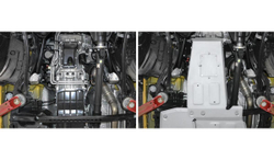 Защита картера Rival для Jeep Wrangler JL (V - 2.0T; 3.6) 2017-н.в., штампованная, алюминий 6 мм, с крепежом, 2333.2744.1.6