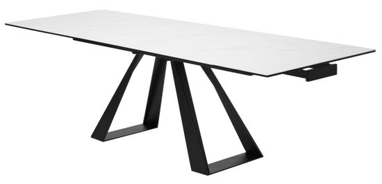 Стол FONDI 180 MARBLES KL-99 Белый мрамор матовый, итальянская керамика/ черный каркас