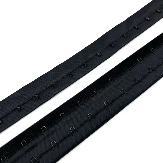 Крючки на ленте двухрядные черные