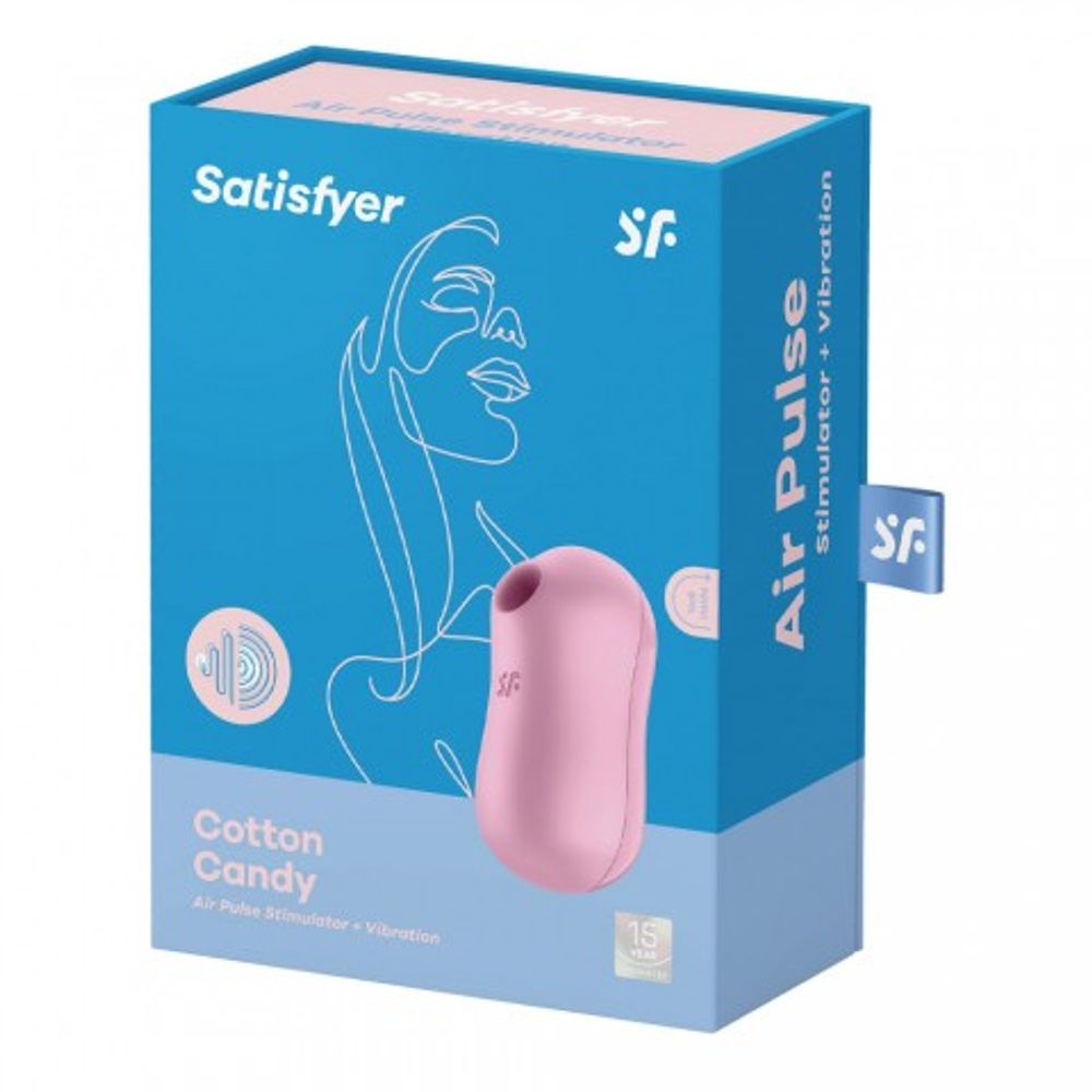 Вакуумный стимулятор клитора с вибрацией  Satisfyer Cotton Candy лиловый