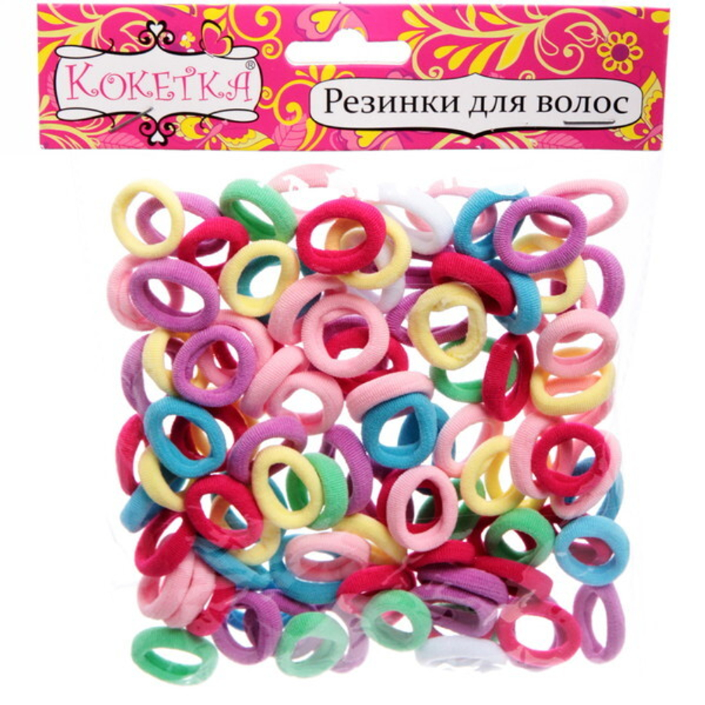 Резинки для волос 100шт «Кокетка - Вкусные колечки», цвет микс, d-2см