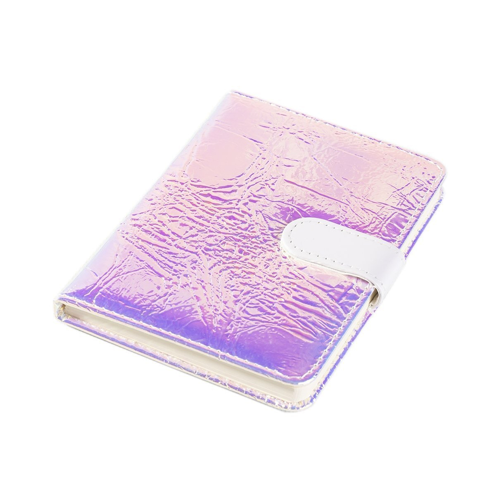 Ежедневник недатированный, 10,5 х 14,8 см, 7БЦ, Alingar, ПВХ, клапан на магните, 80 л, клетка, "Снежный блеск".