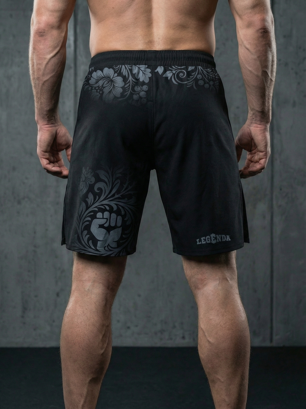 Шорты спортивные тренировочные LEGENDA Хохлома серая (3XL)