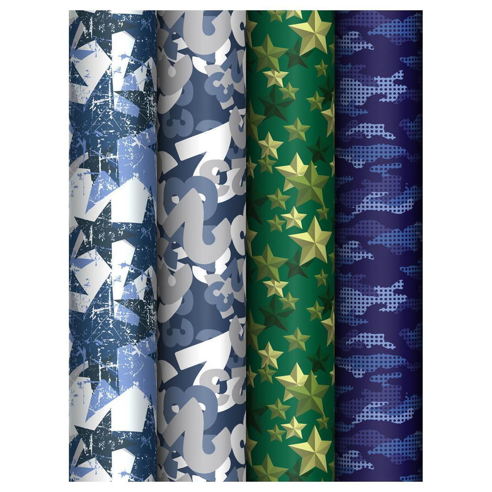 Упаковочная бумага глянц. 70*100см в ассорт "Military"(MESHU)