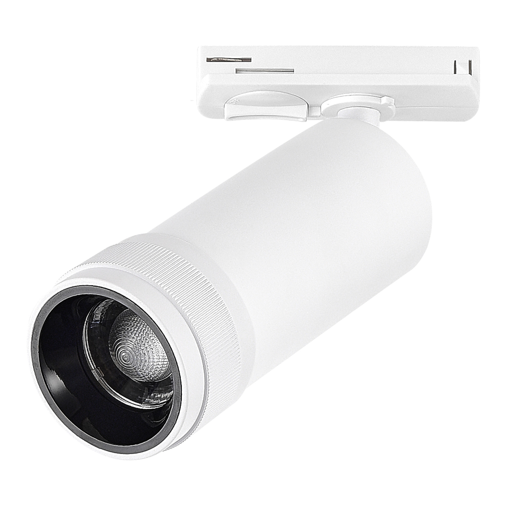 ST385.546.20 Св-к трек. Zoom Белый LED 1*20W 4000K 1 800Lm Ra 10-55° IP20 D65xH145 220V Однофазная трековая система