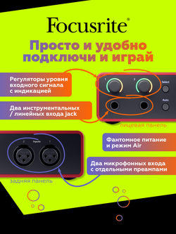 Внешняя звуковая карта Focusrite Scarlett 2i2 4th Gen