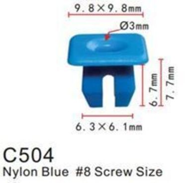 Клипса для крепления внутренней обшивки а/м Форд пластиковая (100шт/уп.) Forsage клипса C0504(Ford)