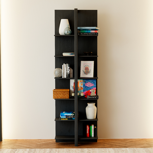 Стеллаж деревянный 6 полок Мадейра из массива сосны, серый