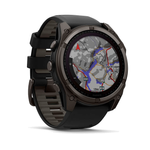 Умные часы Garmin Fenix 8, 51mm, Solar Sapphire Carbon Gray DLC Titanium with Black Silicone (010-02907-70)