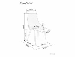 Стул SIGNAL PIANO B Velvet Bluvel 14 серый/черный