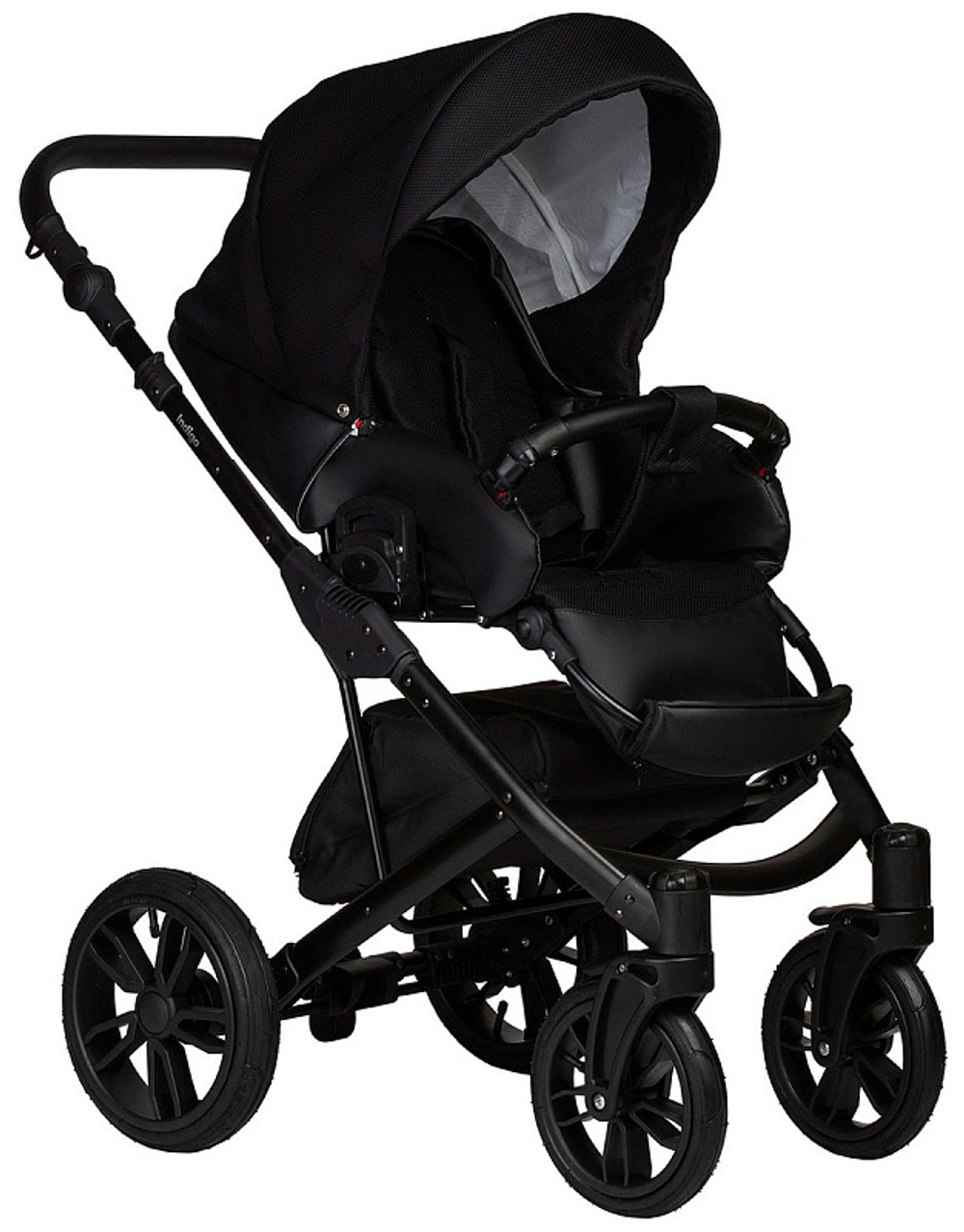 Детская коляска Indigo Mio S 3 в 1 02 черная кожа+черный