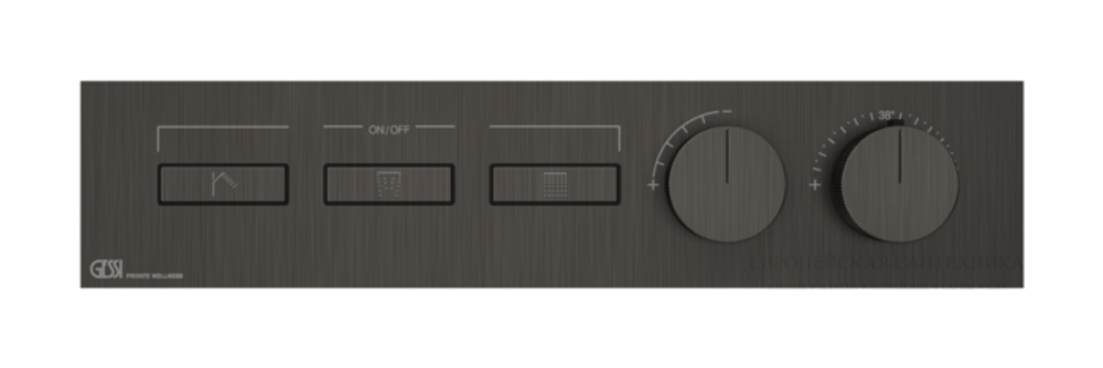 Термостат Gessi HI-FI, до 3-х функций одновременно, встраиваемый, цвет Black Metal Brushed PVD