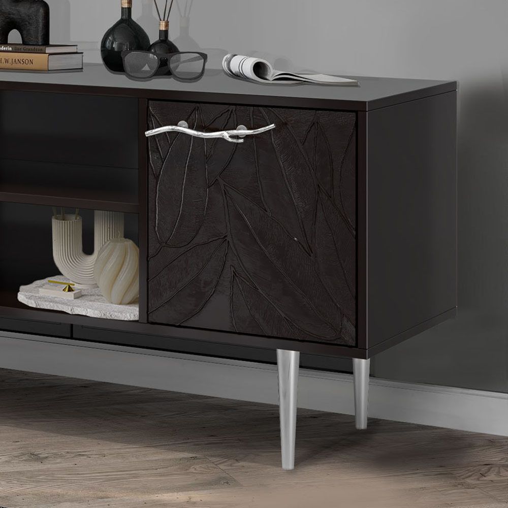 Тумба под ТВ Арт Колор leaves 117см Стайл Сильвер Терпкий коричневый