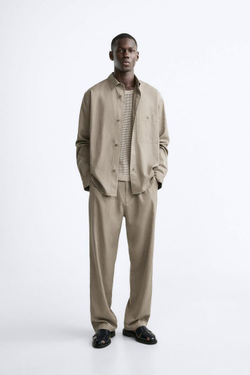 ZARA КУРТКА-РУБАШКА СТРУЯЩЕГОСЯ КРОЯ, ОТТЕНКИ СЕРОГО