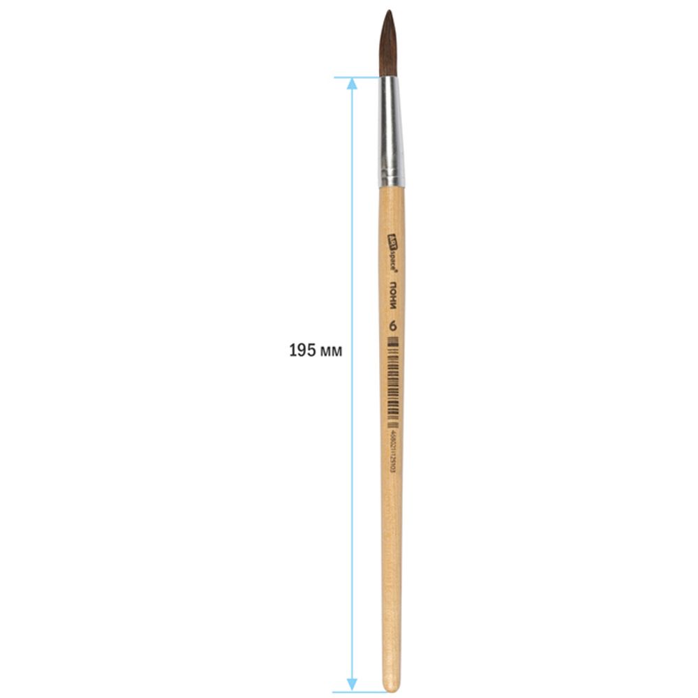 Кисть пони, ArtSpace, круглая №06, пакет, европодвес
