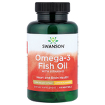 Swanson Vitamins, рыбий жир омега-3 с витамином D, лимон, 60 капсул