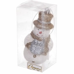 Ёлочная игрушка «Сияющий снеговик» 6*5,5*12 см, шампань