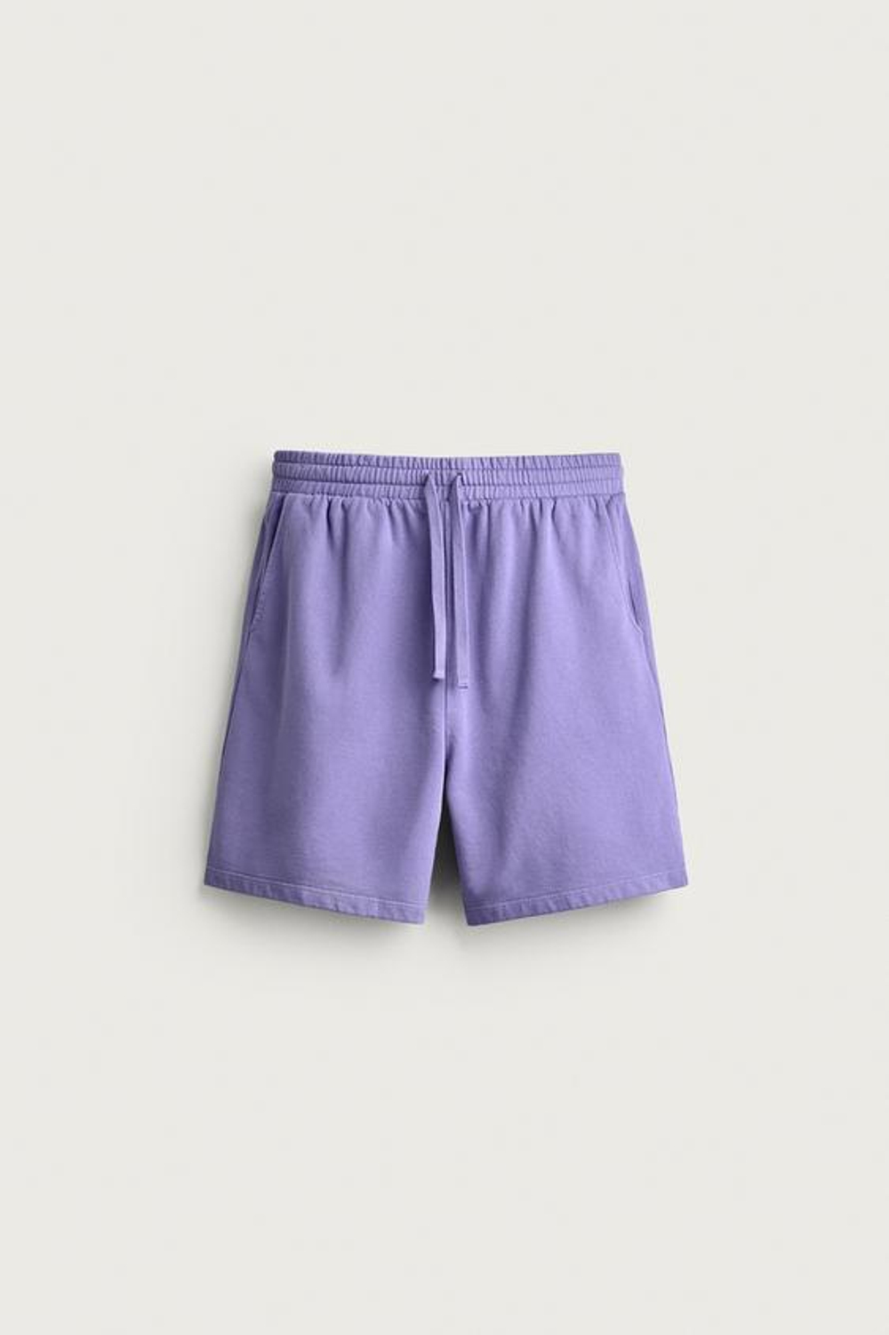 ZARA БАЗОВЫЕ ШОРТЫ-ДЖОГГЕРЫ С ЭФФЕКТОМ ПОТЕРТОСТИ, ЛИЛОВЫЙ