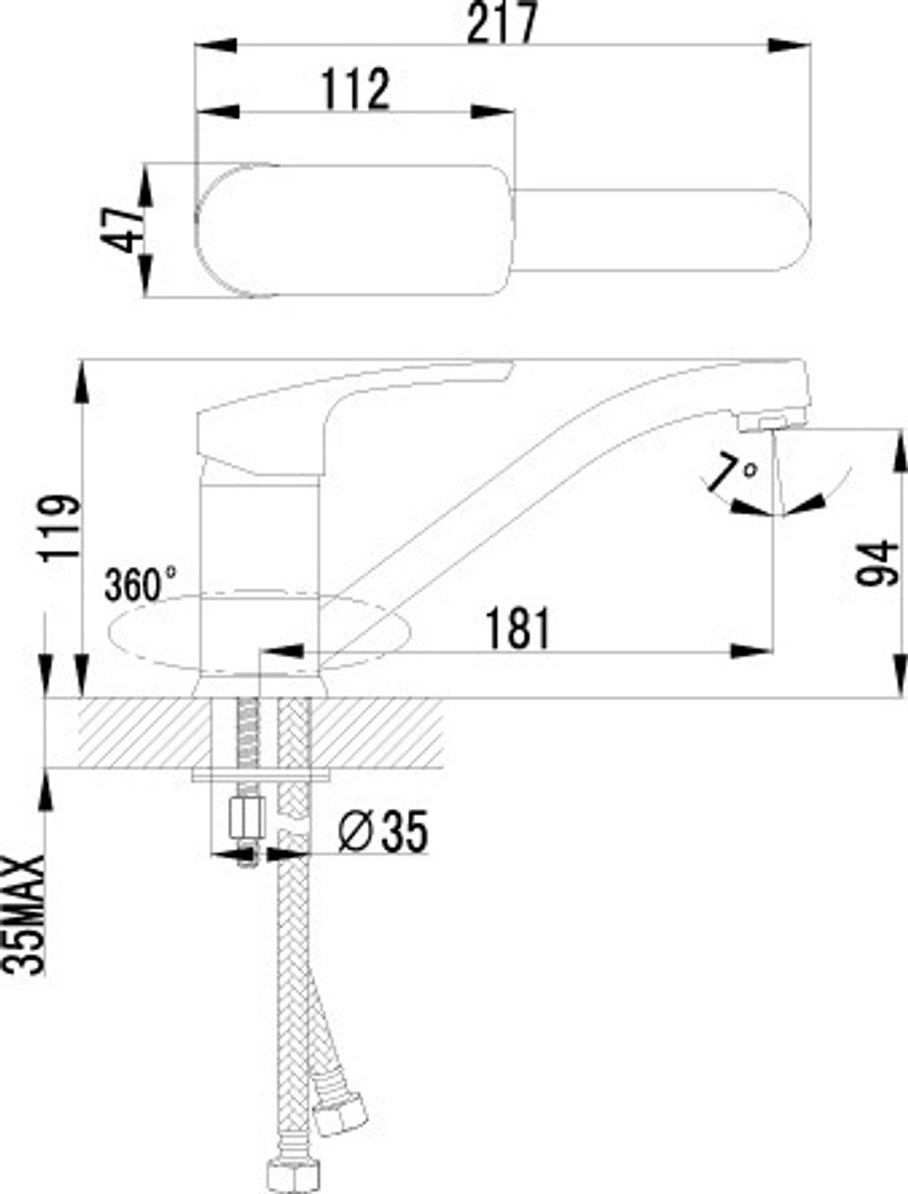 Смеситель Lemark plus Shape LM1704C для кухонной мойки