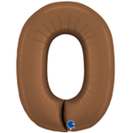 Шар фольгированный Цифра 0 101 см (Коричневый)