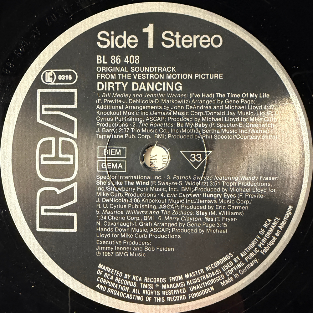 Саундтрек к фильму Грязные танцы (Германия 1987г.)