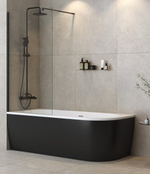 Шторка на ванну Cezares LIBERTA-V-1-90/155-C-NERO чёрный профиль, стекло прозрачное