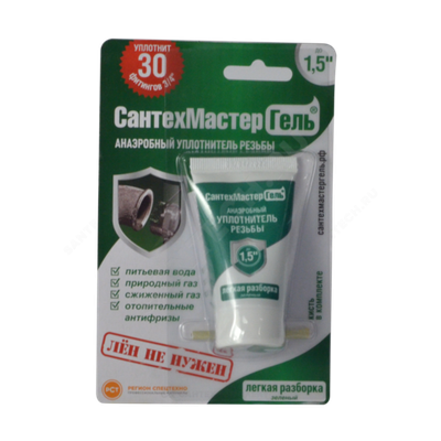 Гель анаэробный для резьбовых и фланцевых соединений тюбик 15гр зеленый СантехмастерГель 04013