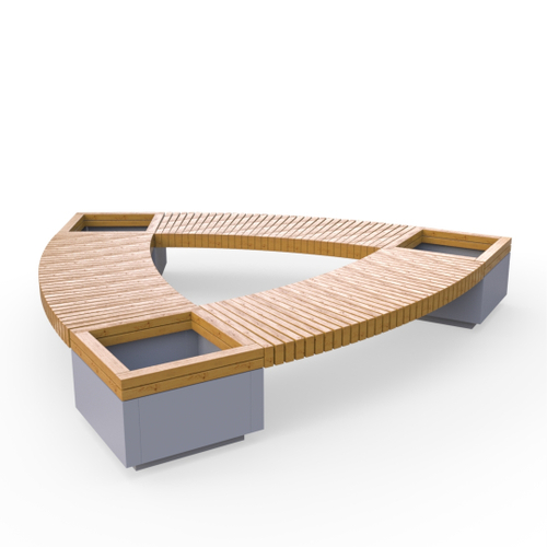 Лавка Rail Road 03 Треугольник с 3-мя вазонами