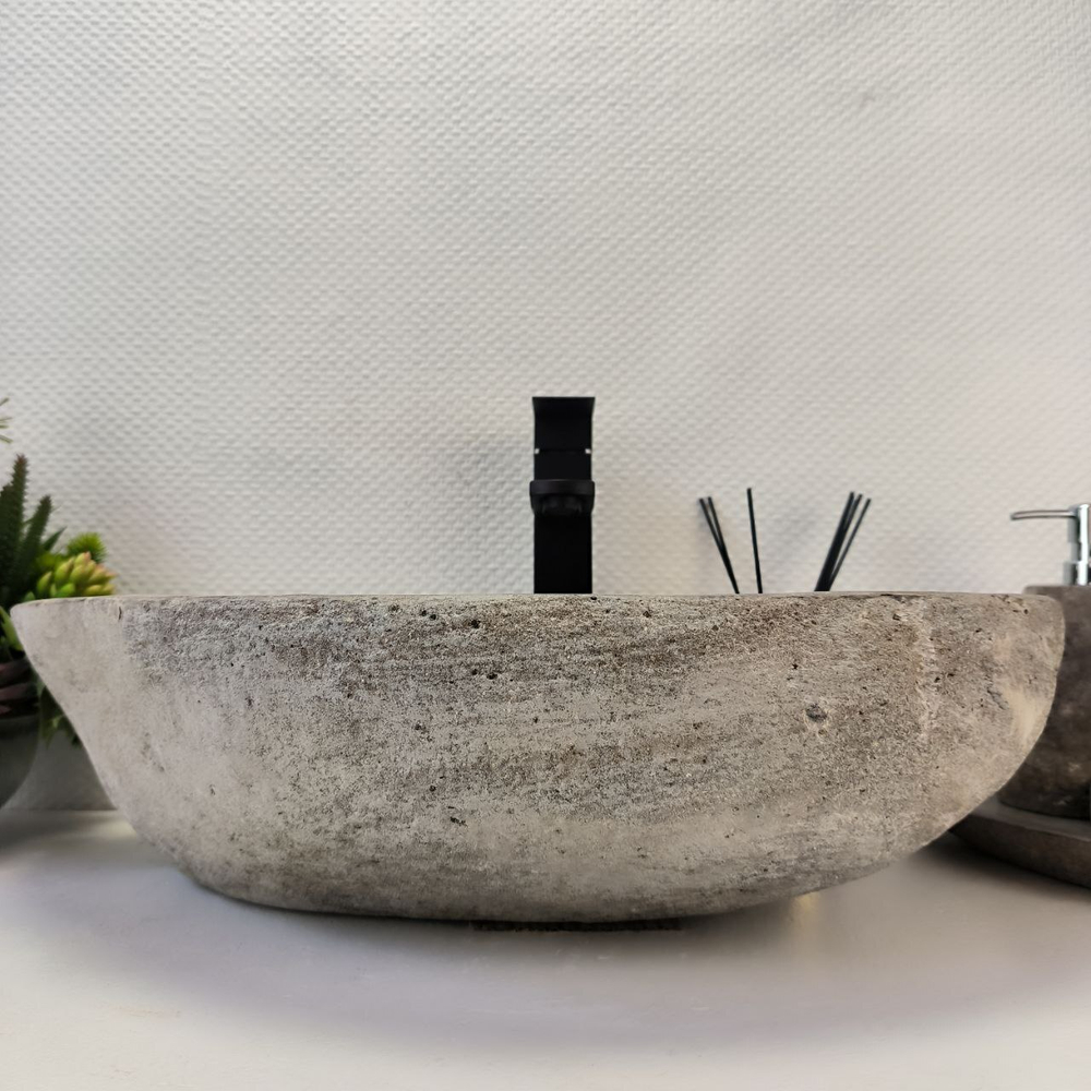 Раковина из речного камня RS-64102 (58*36*15) 0122