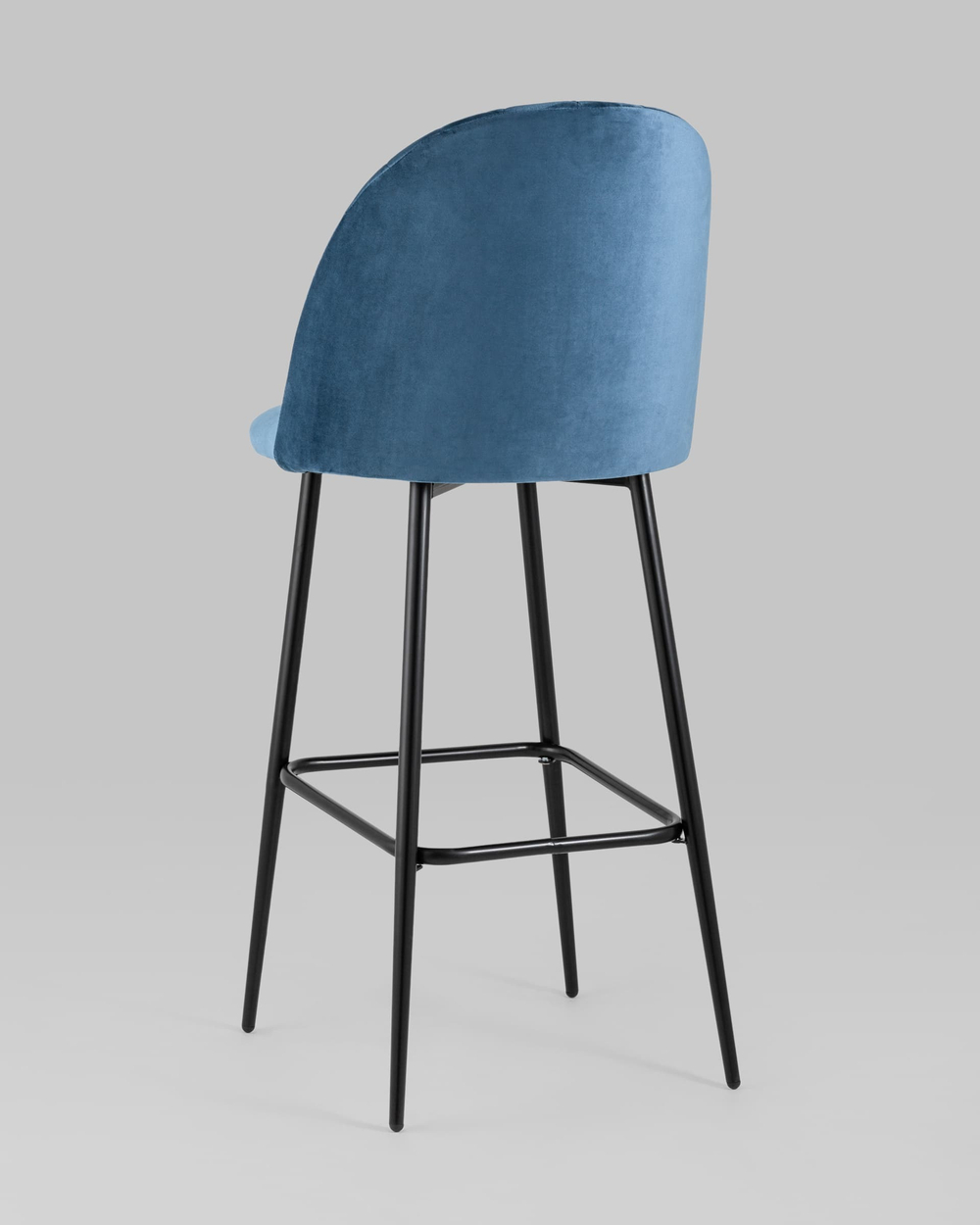 Стул барный Марсель велюр пыльно-синий